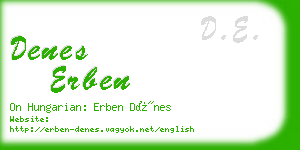 denes erben business card